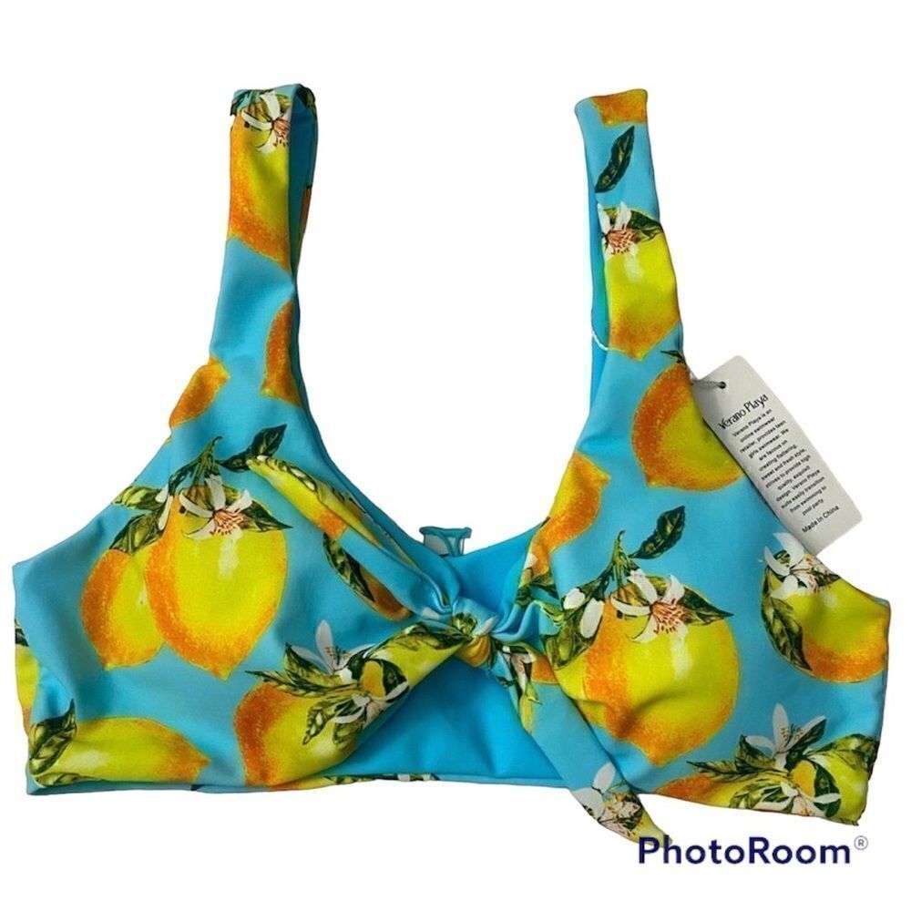 Verano Playa Fruity lemon floral bikini top
